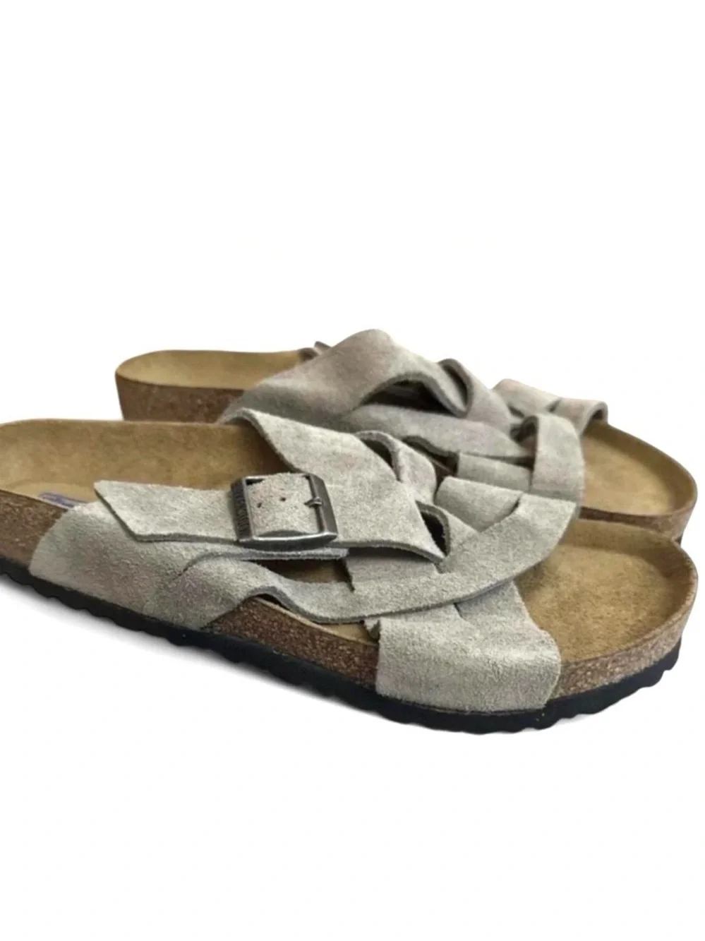 Birkenstock Lugano Stone Coin Suede Crisscross Sandals Size EU 43/US Men 10-10.5